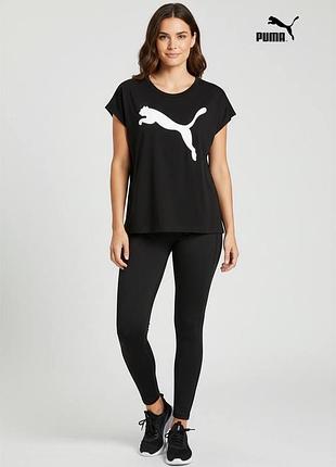 Оригінальна жіноча вільна футболка puma розмір l чорна котонова пума бавовняна спортивна чорна л а1