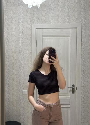 🖤 кроп-топ zara у смужку ❤️