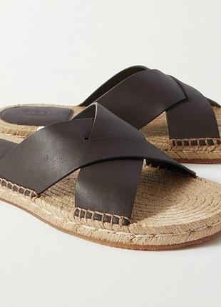 Шлепки, тапки zegna - panarea leather sandals - brown