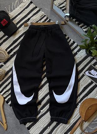 Спортивні жіночі штани nike оригінал найк широкі джогери чорні бавовняні s m