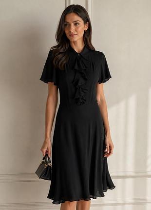 Шовкова сукня ralph lauren рюша жабо шовк