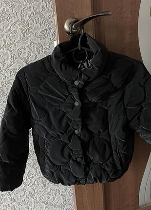 Куртка для дівчинки zara чорна, розмір 122 (7 років)