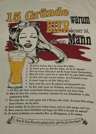 Vintage 90-е cotton - 15 grunde, warum bier besderist als ein mann - футболка винтажный хлопок - xl