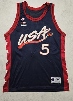 Баскетбольна майка vintage 1996 champion usa basketball grant hill #5 olympic jersey