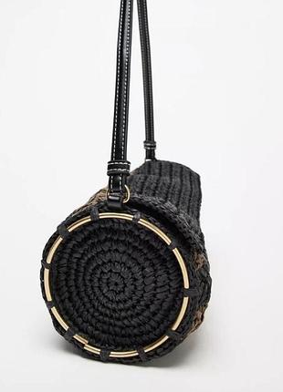 Сумка нова фірми zara плетена чорно коричнева