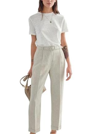 Linen belted trousers & other stories — лляні штани з високою посадкою та ременем