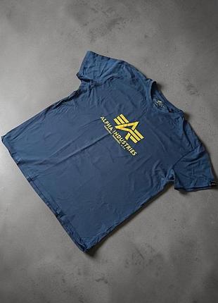Футболка альфа индастриз с  принтом alpha industries, принт, футболка мужская