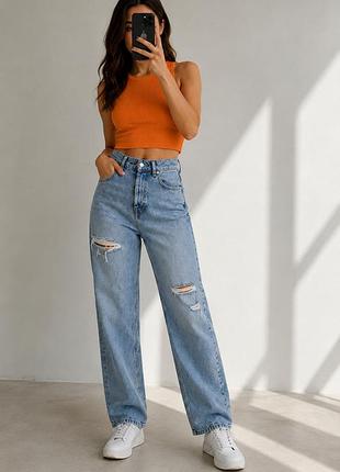 Стильні джинси h&m divided ✨ блакитні, висока посадка,