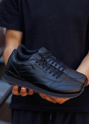 Р.41-46 кросівки reebok classic super leather black rb046