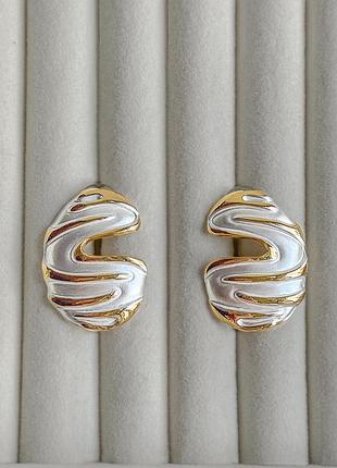 Геометричные золотые серьги 💛 stainless steel