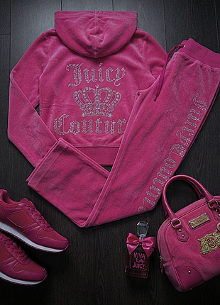 Велюровый малиновый костюм juicy couture
