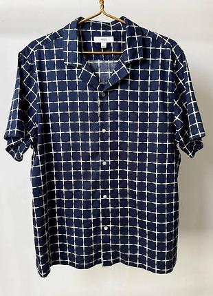 Шикарная рубашка marks and spencer в клитинке, размир - l