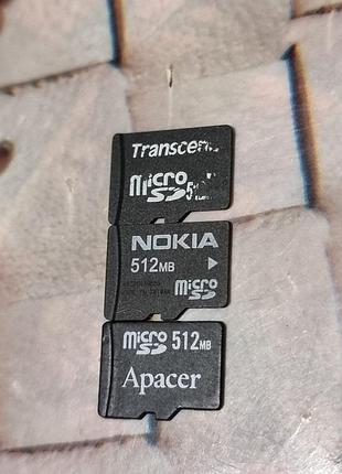 Картка пам'яті 512 мб (не гб) microsd 3.44-4.87/8.74-18.0 transcend nokia apacer мікросд