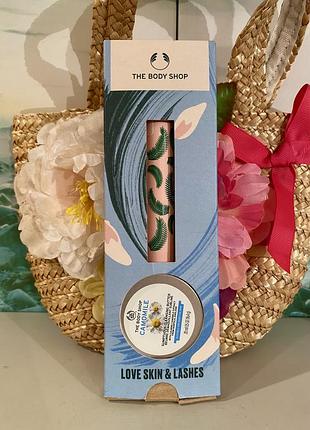 Англія 🇬🇧 the body shop love skin & lashes набір туш для вій happy go lash mascara та батер для демакіяжу camomile cleansing butter
