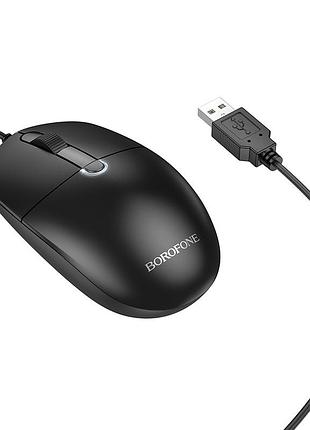Usb миша borofone bg17 morning м'ята упаковка чорний