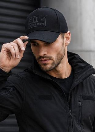 Кепка-тракер 5.11 tactical series черная, хлопок, ручная работа (размеры s, m, l/xl)