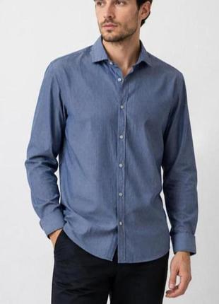 Стильна чоловіча сорочка boss hugo boss в тонку смужку (regular fit)
розмір м