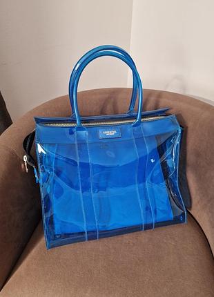 Essentiel antwerp blue clear tote bag with top handles женская сумка-шоппер