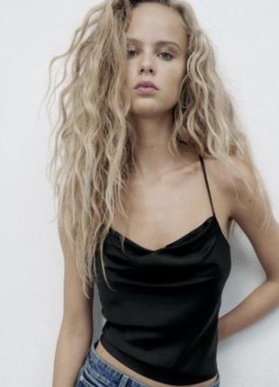 Атласный топ zara