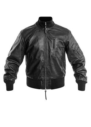 Шкіряна куртка 52 розмір mil-tec bw german leather flight jacket - black