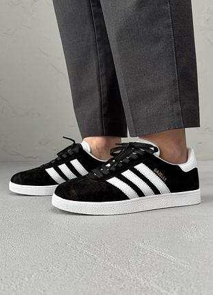 😍 женские кроссовки adidas gazelle black/white