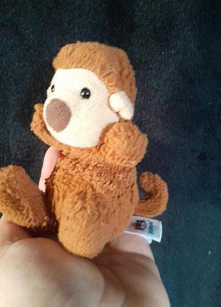 Мініатюрна м'яка іграшка — колекційна мавпочка jellycat baby poppet monkey (серія poppet)