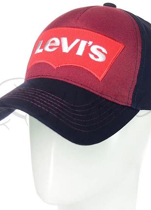 Кепка брендовий з тонкої бавовни бейсболка unisex levis bgh20719 т.синій-бордо