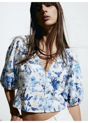 Блуза льон h&m