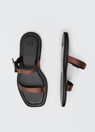 Новые женские кожаные шлепанцы/сандали massimo dutti