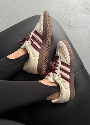 😍 женские кроссовки adidas samba og wonder white/maroon