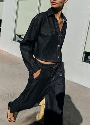Джинсы джоггеры wide leg от zara, m, xxl, оригинал