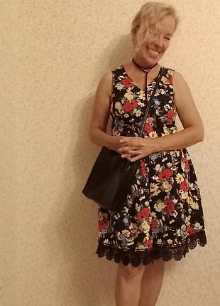 Летнее повседневное платье на девушку бренда >avrile<,в контрасных цветах, размер 40(европ.) 70%бавовна.
