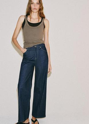 Джинсы с высокой посадкой wide leg от zara woman, 36р, оригинал