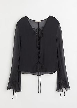 Блуза напівпрозора h&m чорна s