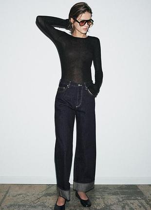 Свободные джинсы baggy cuffed от zara woman, 36р, оригинал