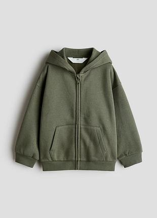 Теплая детская кофта на молнии с капюшоном на флисе h&amp;m | утепленное худи / худи-зип