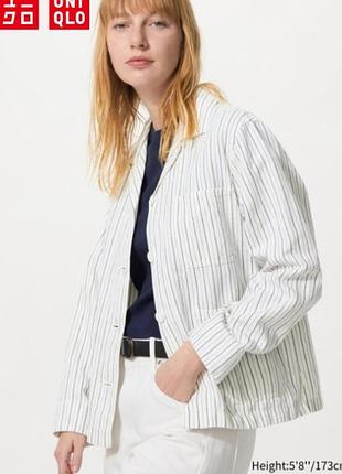 Блейзер из льняной смеси uniqlo