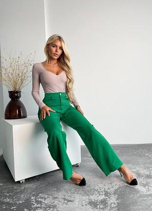 Штаны палаццо из костюмки 🌿🖤 распродаж остатков 3