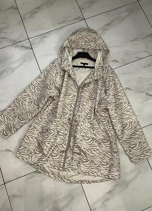 Женская легкая куртка ветровка дождевик peacocks zebra rain mac xl-2xl(52-54)