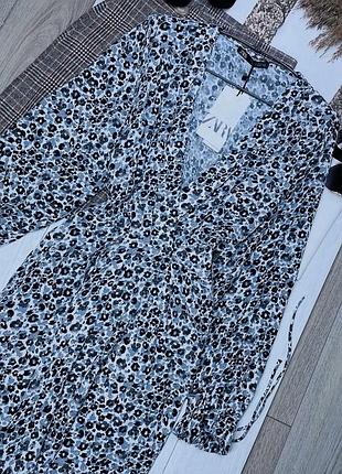 Нова літня сукня zara s m коротке плаття трапеція плаття з об’ємними рукавами плаття зара в абстрактний принт