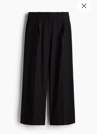 H&m штани широкі wide leg висока посадка лляні суміш льону палаццо