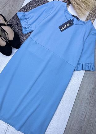 Нова коротка сукня boohoo xxl літня плаття трапеція блакитна сукня великого розміру плаття батал