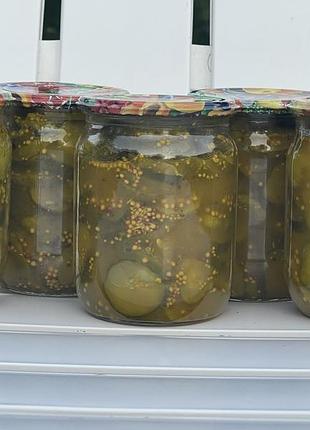 Популярні, смачні,домашні кисло-солодкі огірочки пікулі,0,5л