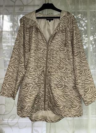 Женская легкая куртка ветровка дождевик peacocks zebra rain mac xl-2xl(52-54)