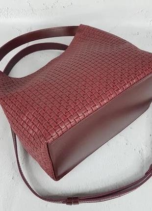 Сумка женская большая натуральная кожа, марсала венетто 16093 фото