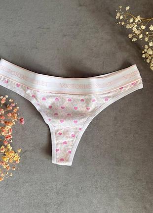 Хлопковые трусики стринги с эластичным поясом оригинал victoria’s secret виктория сикрет