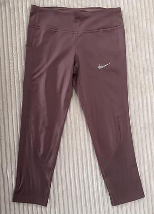 Лосини nike dri-fit, розмір s, в ідеальному стані. колір марсала/пудра. є кишені збоку та ззаду на блискавці. в гарному стані.