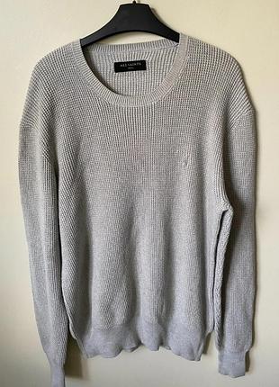 Мужской свитер allsaints (олсентс), 100% хлопок, размер м (waffle knit)