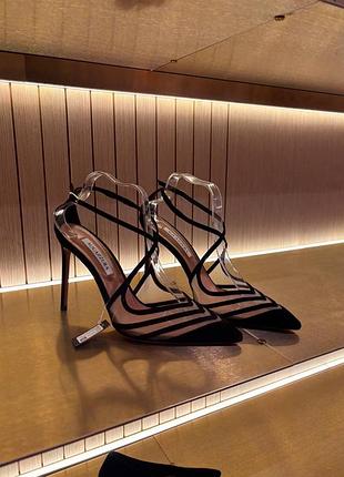 Босоніжки aquazzura ефектні чорні на підборі