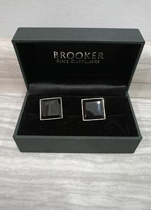 Классические мужские запонки бренда brooker fine cufflinks из серебра 925 пробы германия